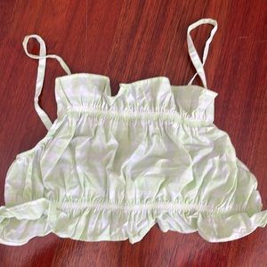 NWT green gingham crop top H&M